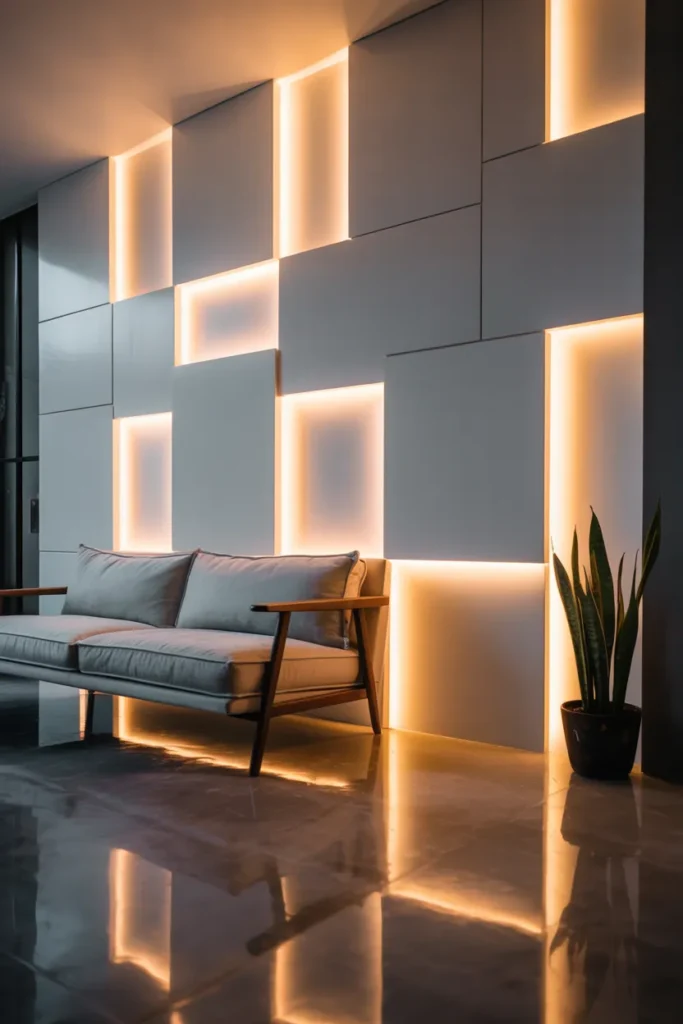 LED Backlit Panel Accent Wall