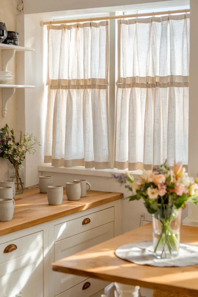 Linen Café Curtains for Light and Privacy Balance