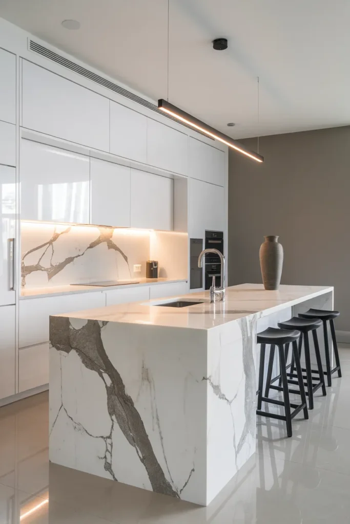 Marble Luxe Minimalist Kitchen