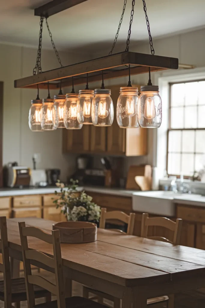 Mason Jar Lighting for Farmhouse Glow