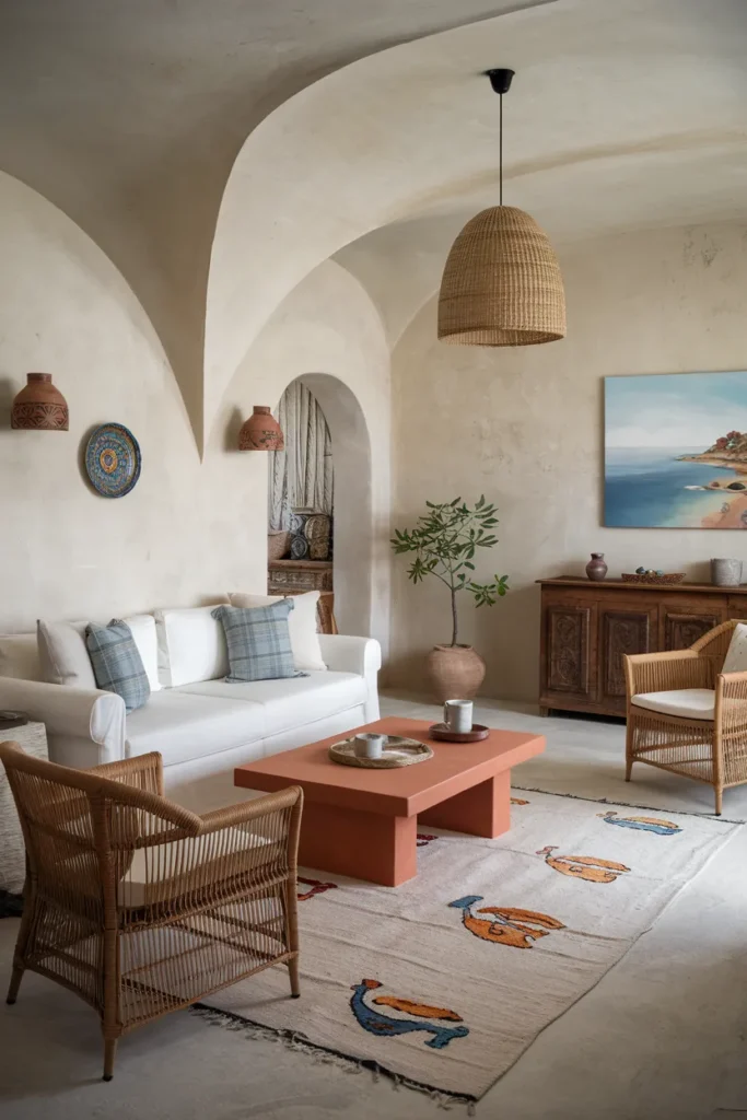 Mediterranean Charm Apartment Living Room