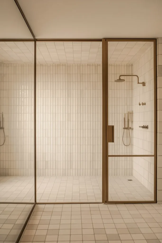 Simple Meets Stylish: 25 Minimalist Bathroom Designs That Inspire Clarity 19 Minimal Framed Shower Door
