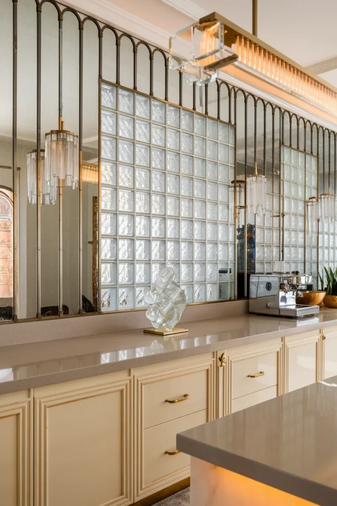 Mirror and Glass Block Light Play