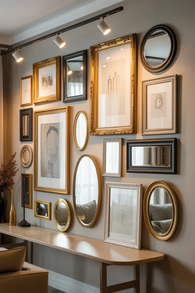 Mix Artistic Frames and Mirrors Together