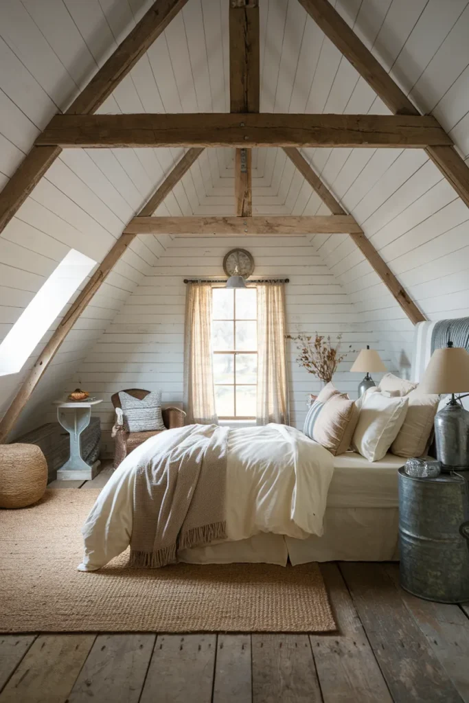 30 Attic Bedroom Ideas That Turn Forgotten Spaces into Dreamy Retreats 25 Modern Farmhouse Attic Charm