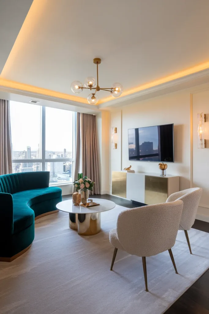 Modern Glam Apartment Living Room
