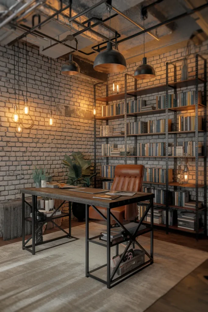 15 Study Room Decor Ideas That Instantly Make You Want to Sit and Study 6 Modern Industrial Study Setup