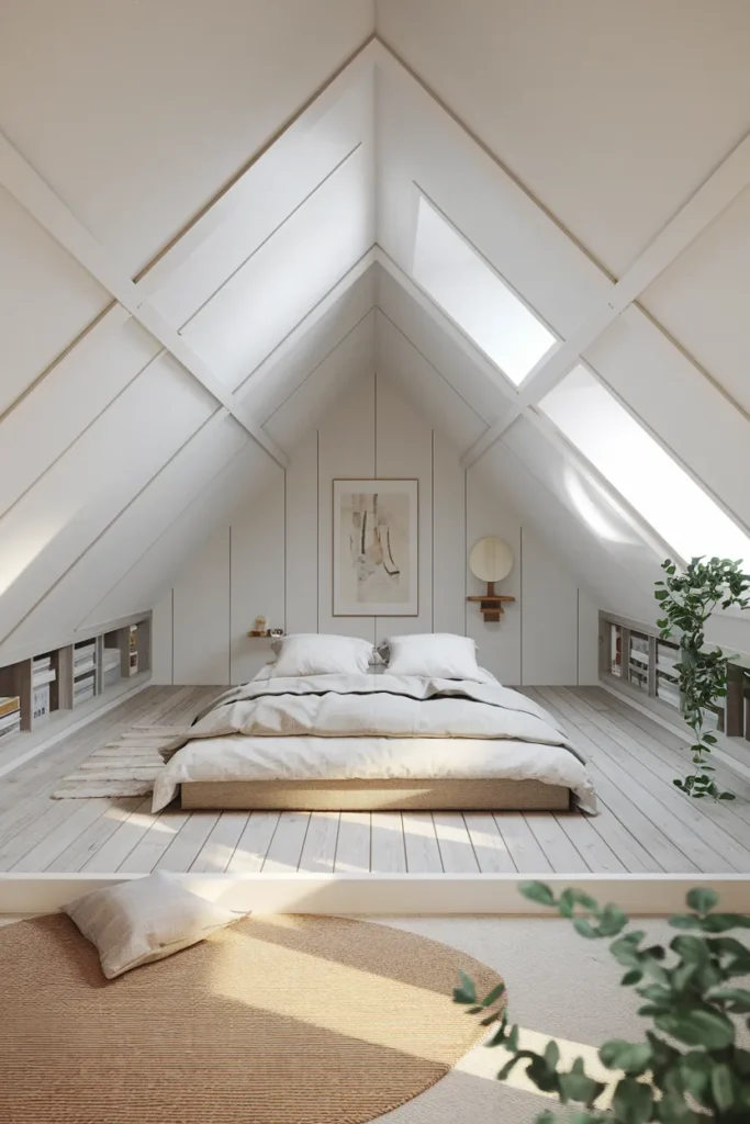 30 Attic Bedroom Ideas That Turn Forgotten Spaces into Dreamy Retreats 5 Modern Minimalist Loft Sanctuary