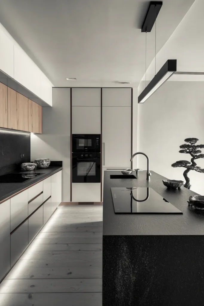 Monochrome Japandi Fusion Kitchen