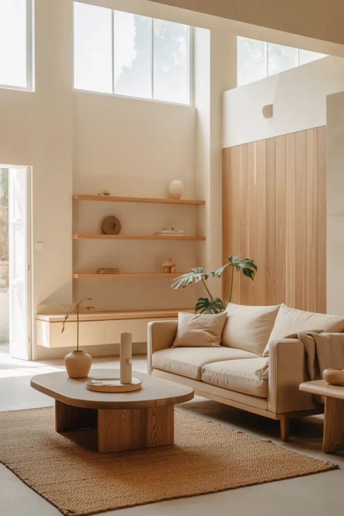 Natural Wood Accents for Warm Minimalism