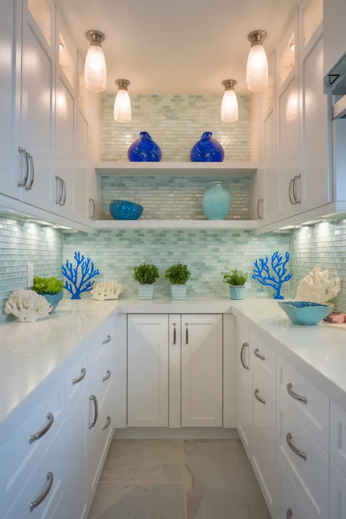 The Ultimate Guide to Small Coastal Kitchen Makeovers with a Breezy Beach Feel 8 Nautical Lighting with Rope and Rattan
