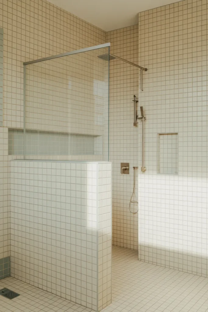 Simple Meets Stylish: 25 Minimalist Bathroom Designs That Inspire Clarity 9 Neutral Tile Layers