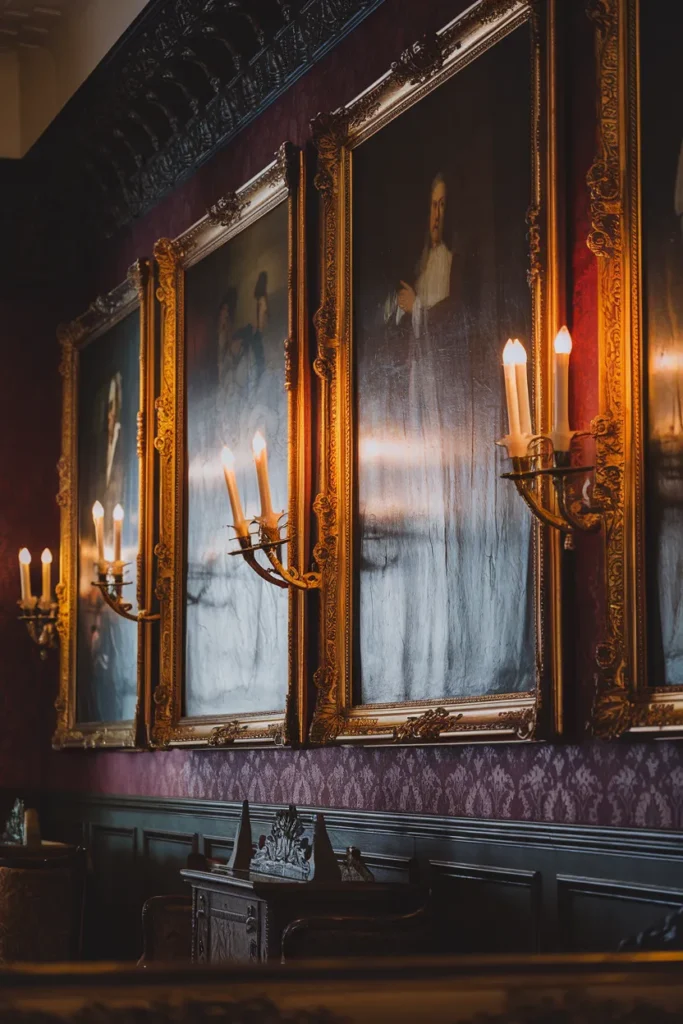 Oil Paintings and Ornate Gold Frames