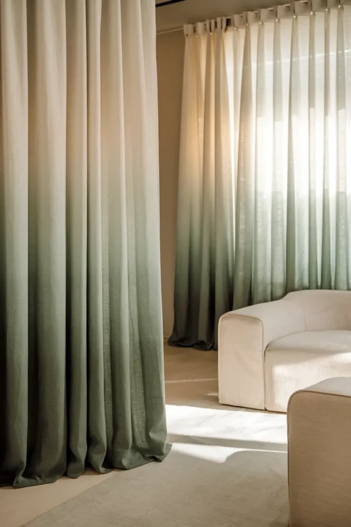 Ombre Linen Curtains for Subtle Color Play