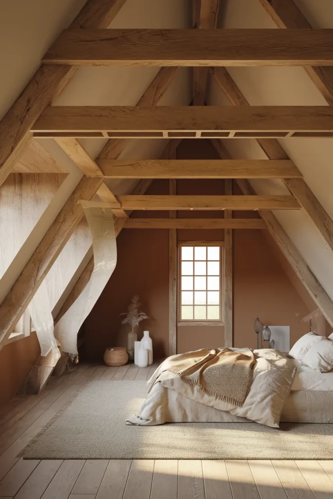 30 Attic Bedroom Ideas That Turn Forgotten Spaces into Dreamy Retreats 31 Open-Beam Sanctuary