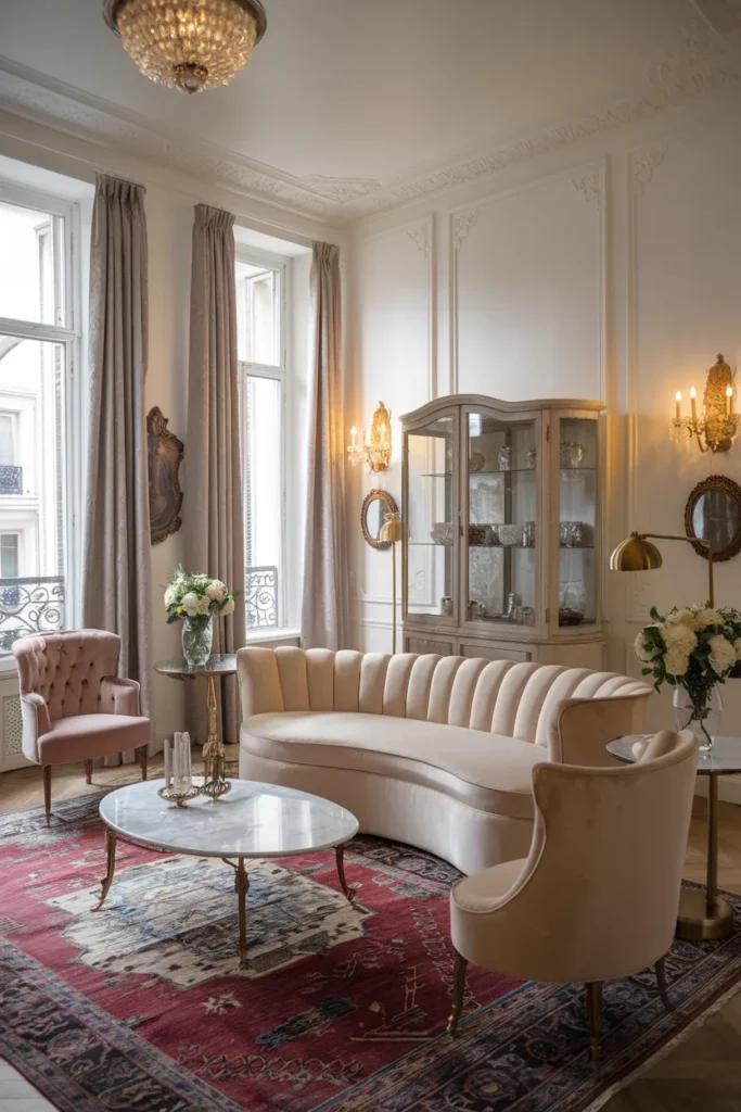 Parisian Chic Apartment Living Room