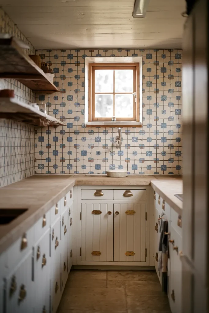 Patterned Tile Backsplash for a Playful Touch