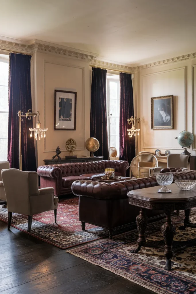 Persian Rug and Dark Wood Harmony