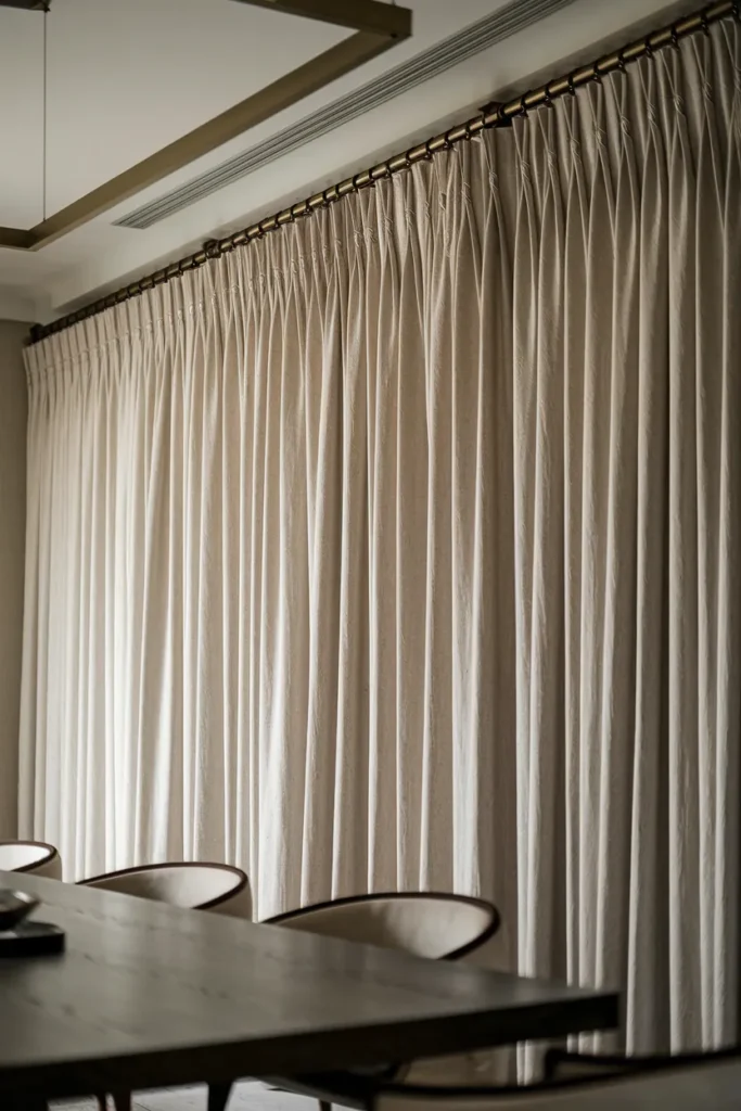 Pleated Linen Curtains for Tailored Sophistication
