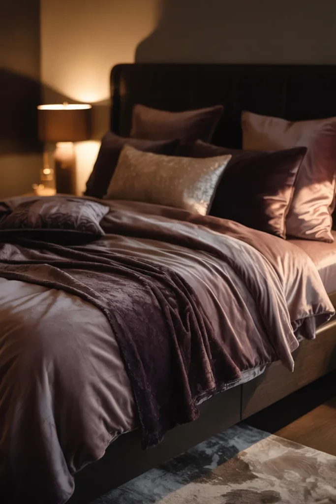 Plush Bedding in Deep Tones