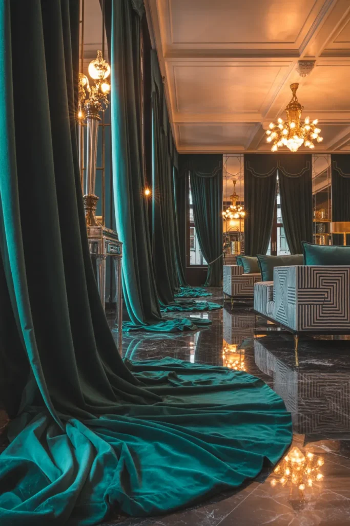 Plush Drapery That Softens the Glam