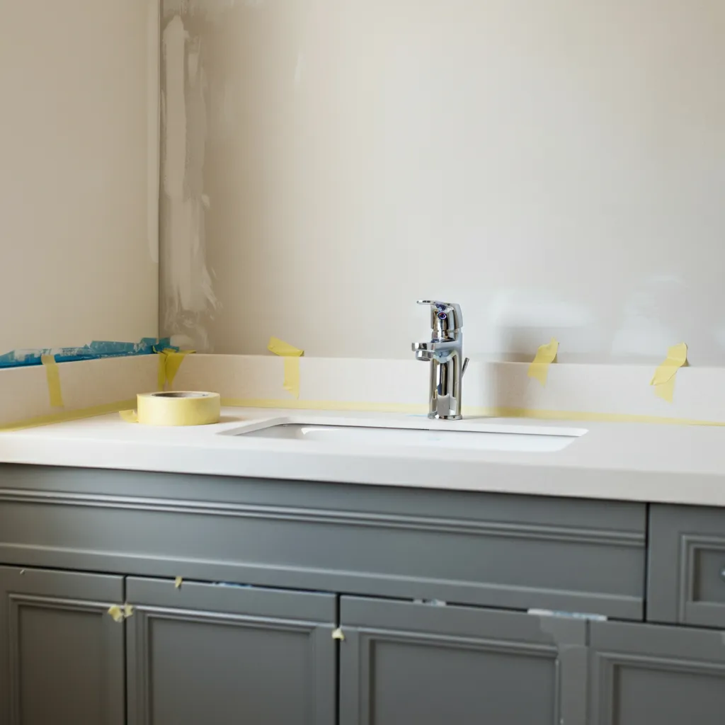 How to Install a DIY Bathroom Backsplash Step by Step 3 Prepped Bathroom Wall