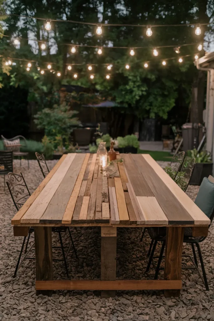 20 DIY Outdoor Dining Table Ideas You’ll Want to Build This Weekend 7 Reclaimed Pallet