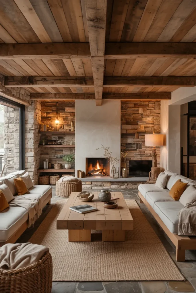 Rustic Sunken Living Space