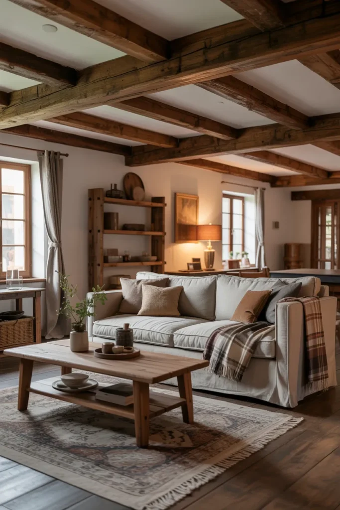 Rustic Wood Beams and Cozy Wool Layers