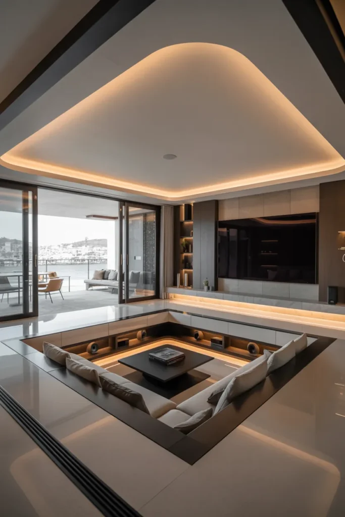 Smart Home Sunken Living Room