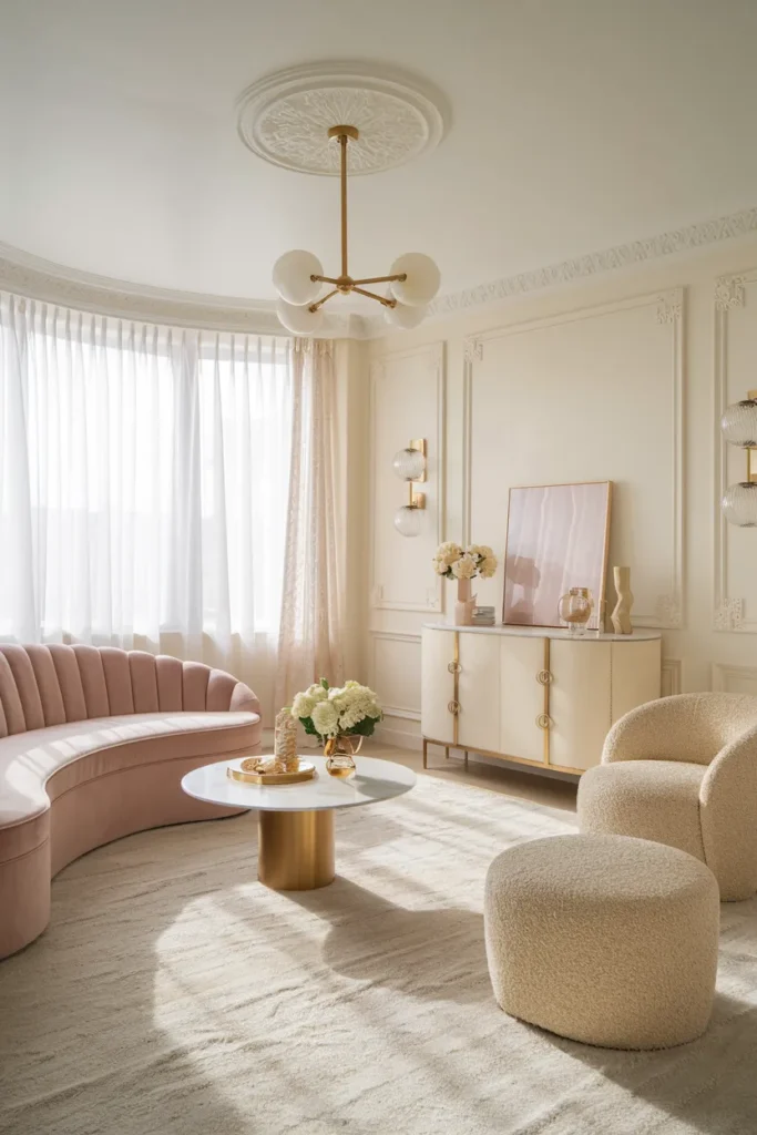 Soft Feminine Chic Apartment Living Room