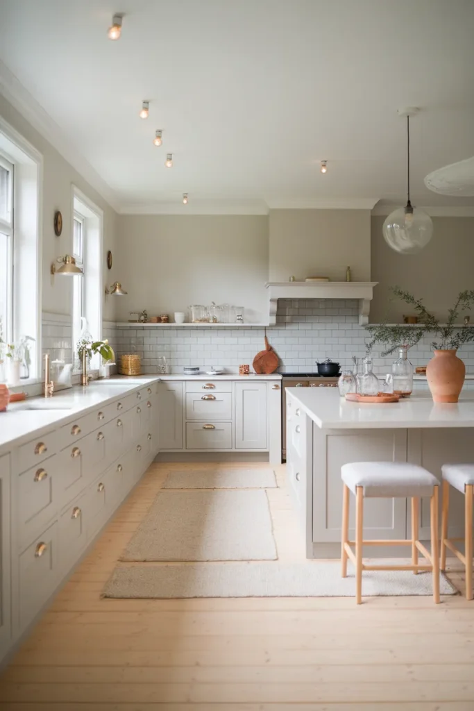 25 Cozy Scandinavian Kitchen Designs That Feel Effortlessly Chic 4 Soft Gray Palette with Natural Light