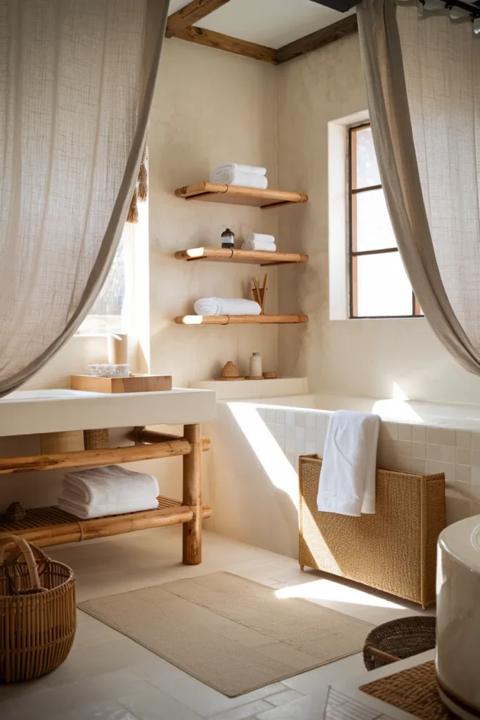 Soft Neutrals with Warm Wood Accents