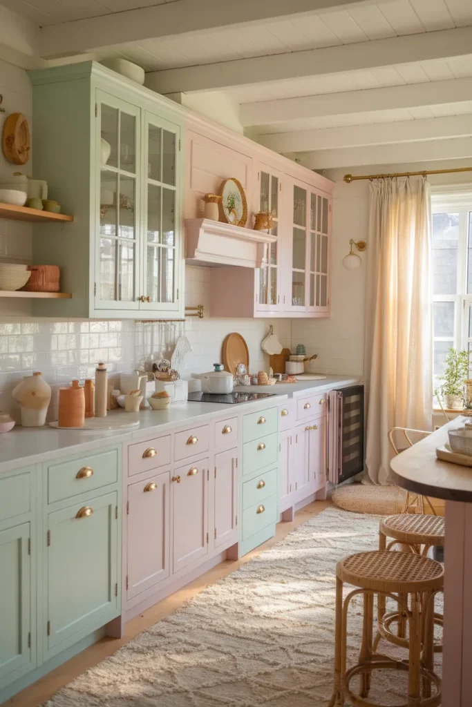 Soft Pastel Cabinets for a Dreamy Touch