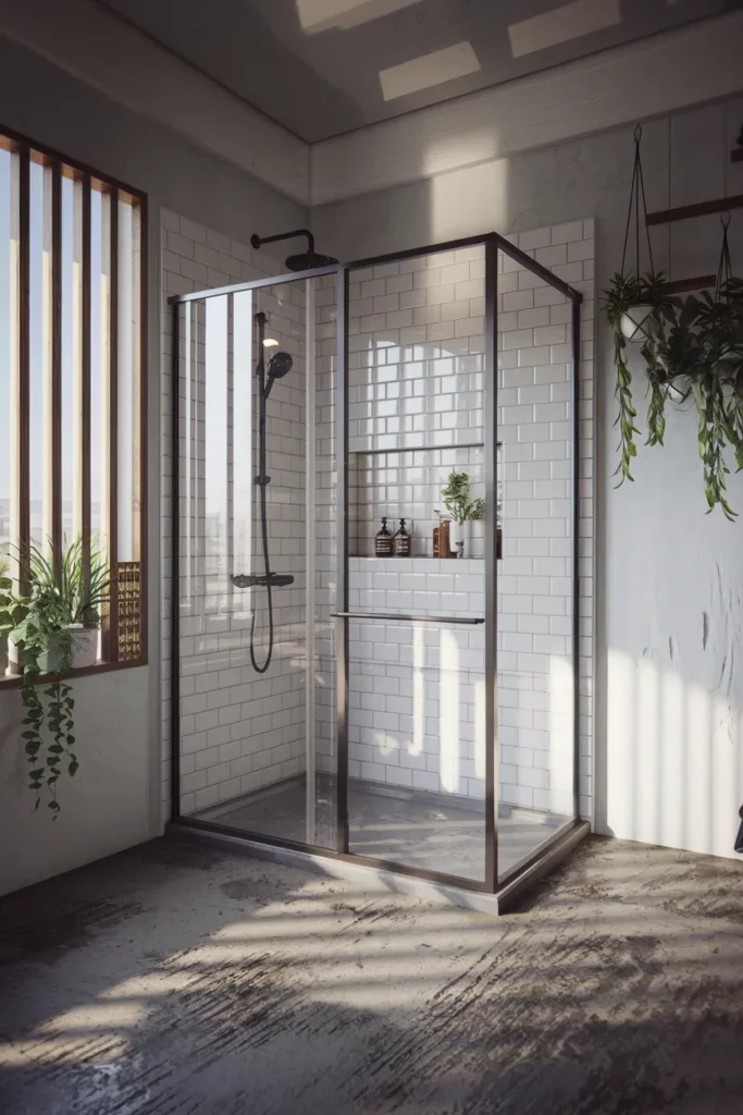 Steel-Framed Shower Enclosure