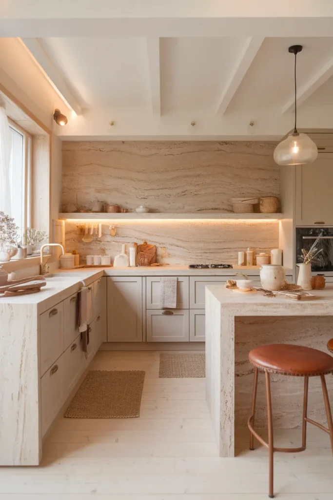 25 Cozy Scandinavian Kitchen Designs That Feel Effortlessly Chic 8 Stone Countertops with Warm Undertones