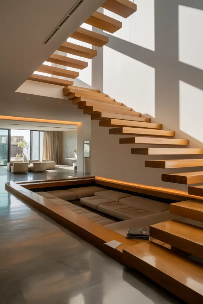 Sunken Lounge with Floating Steps