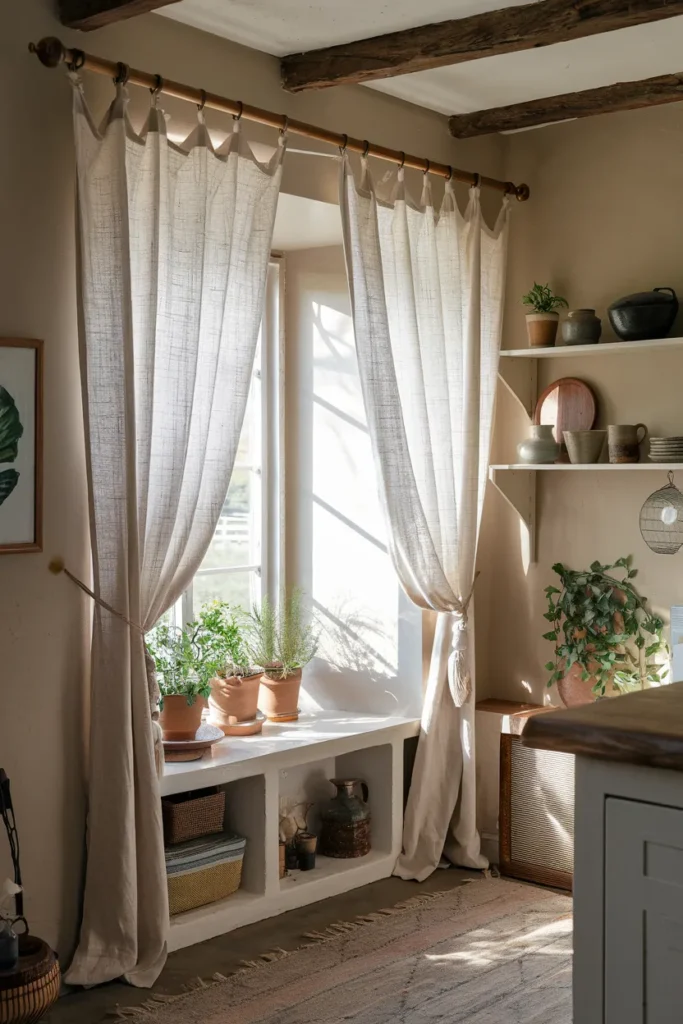 Tie-Top Linen Curtains for Effortless Charm