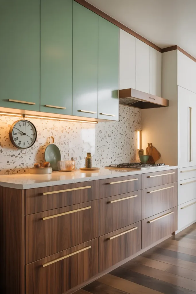Two-Tone Cabinetry with Retro Flair