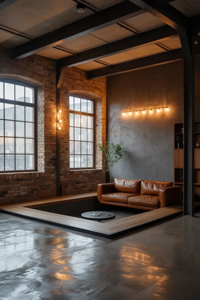Urban Loft-Style Recessed Lounge