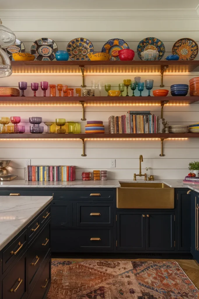 Use Open Shelving as a Statement Wall