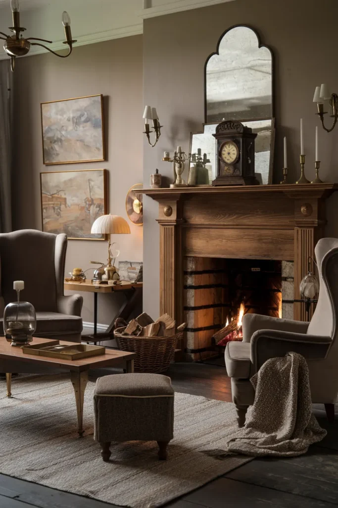 Vintage Fireplace Mantel Styling