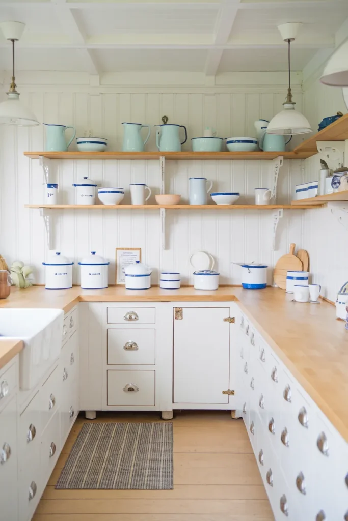 Vintage Kitchen with Enamelware Accents