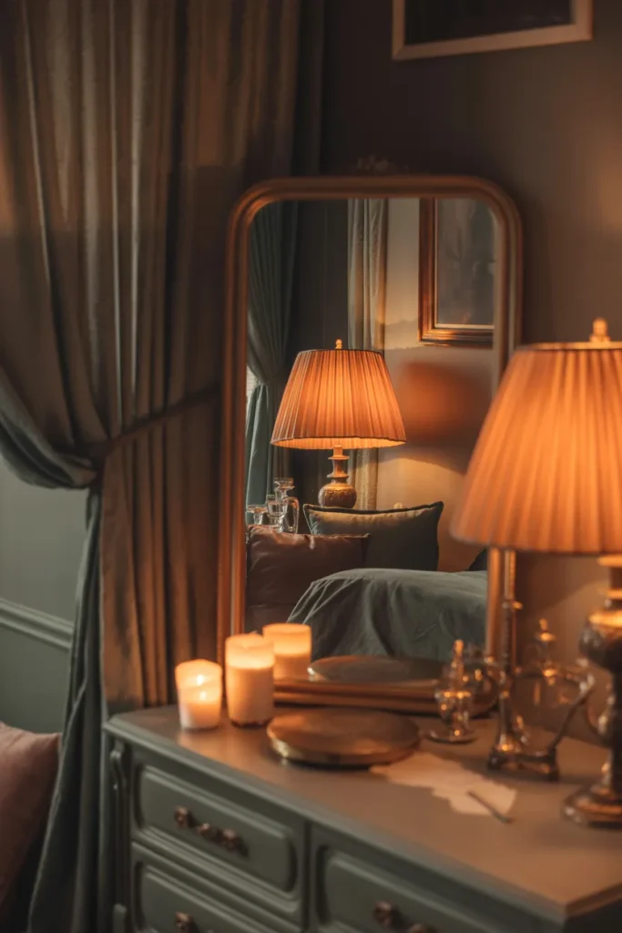 Vintage Mirrors and Dim Light Drama