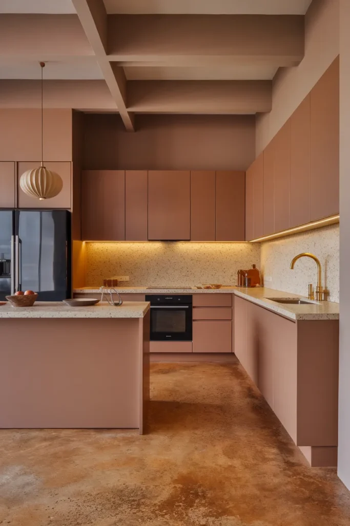 Warm Clay Modernist Kitchen