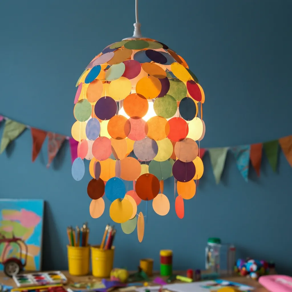 Whimsical Paper Orb Chandelier