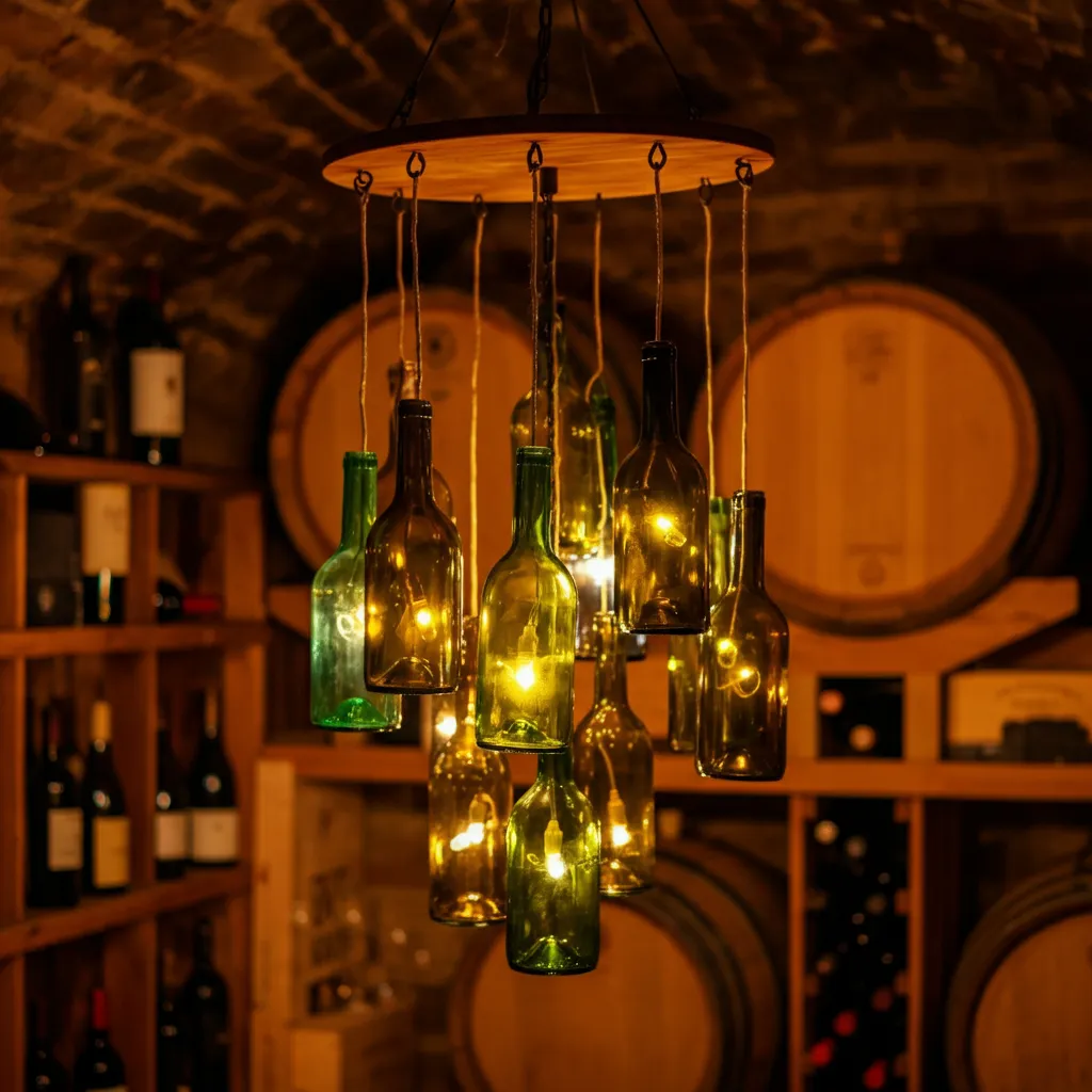 Wine Bottle Chandelier