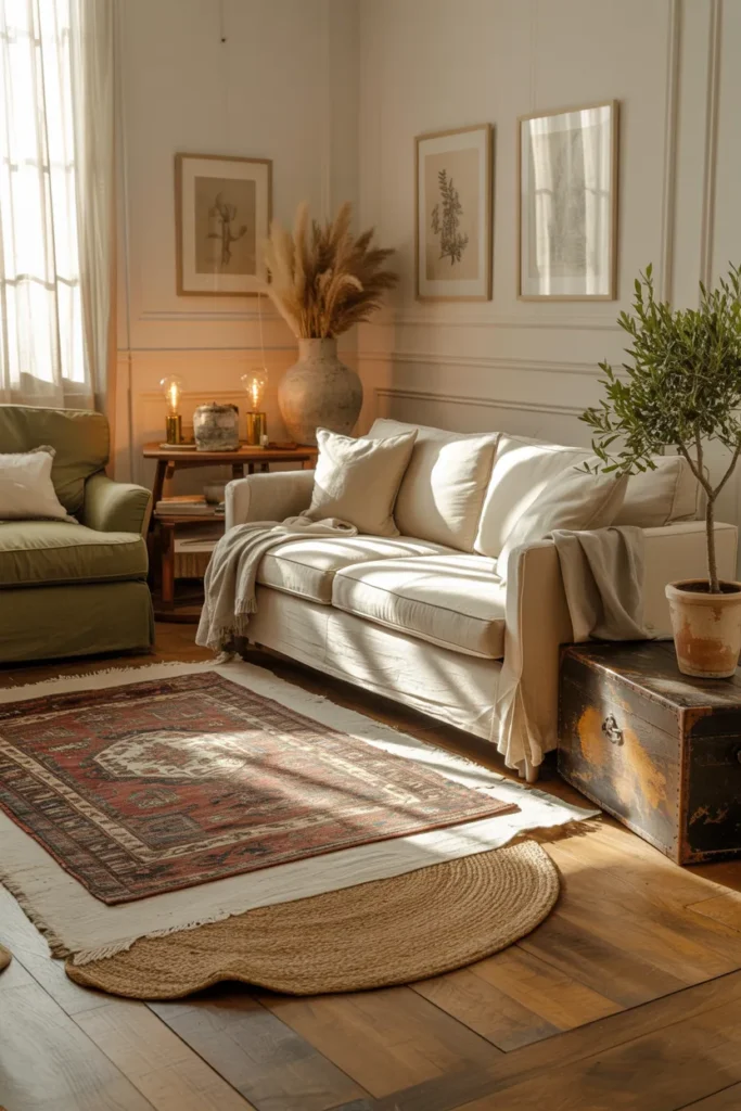 Worn Rugs and Layered Comfort