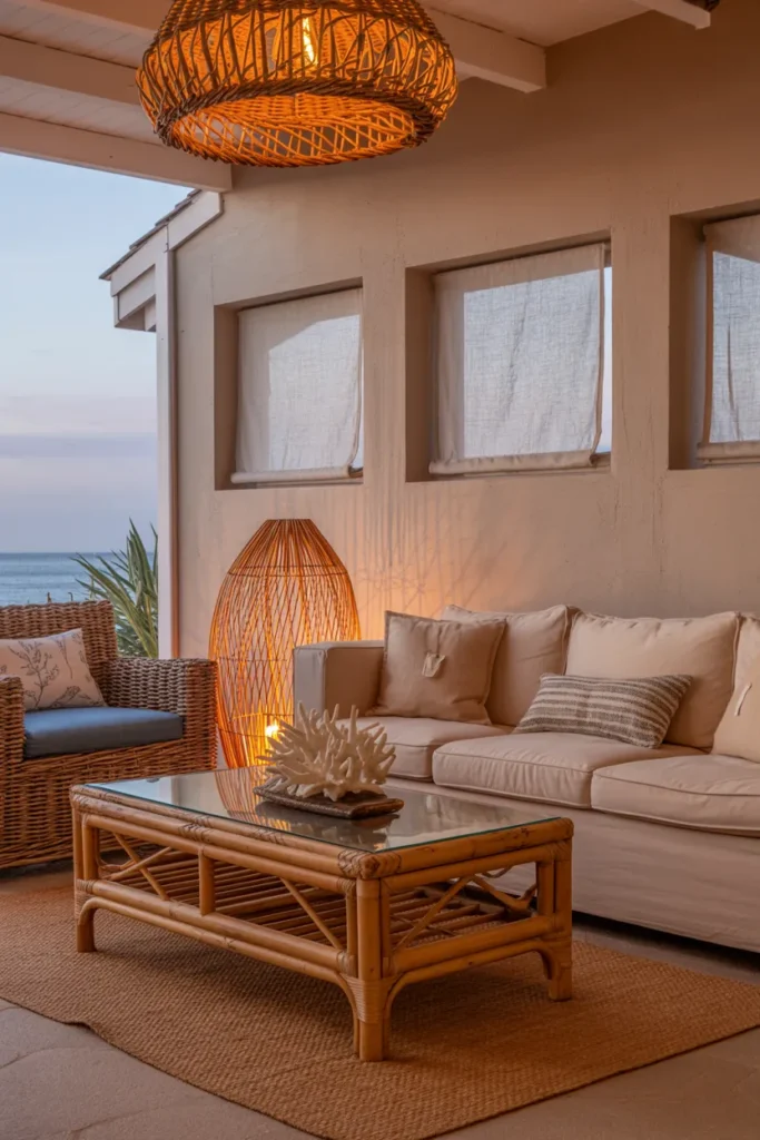 Woven Lighting and Coastal Warmth