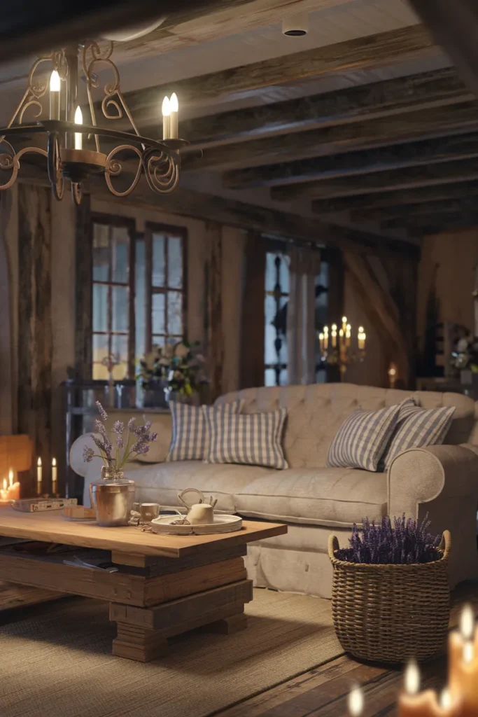 Wrought Iron Glow over Rustic Oak